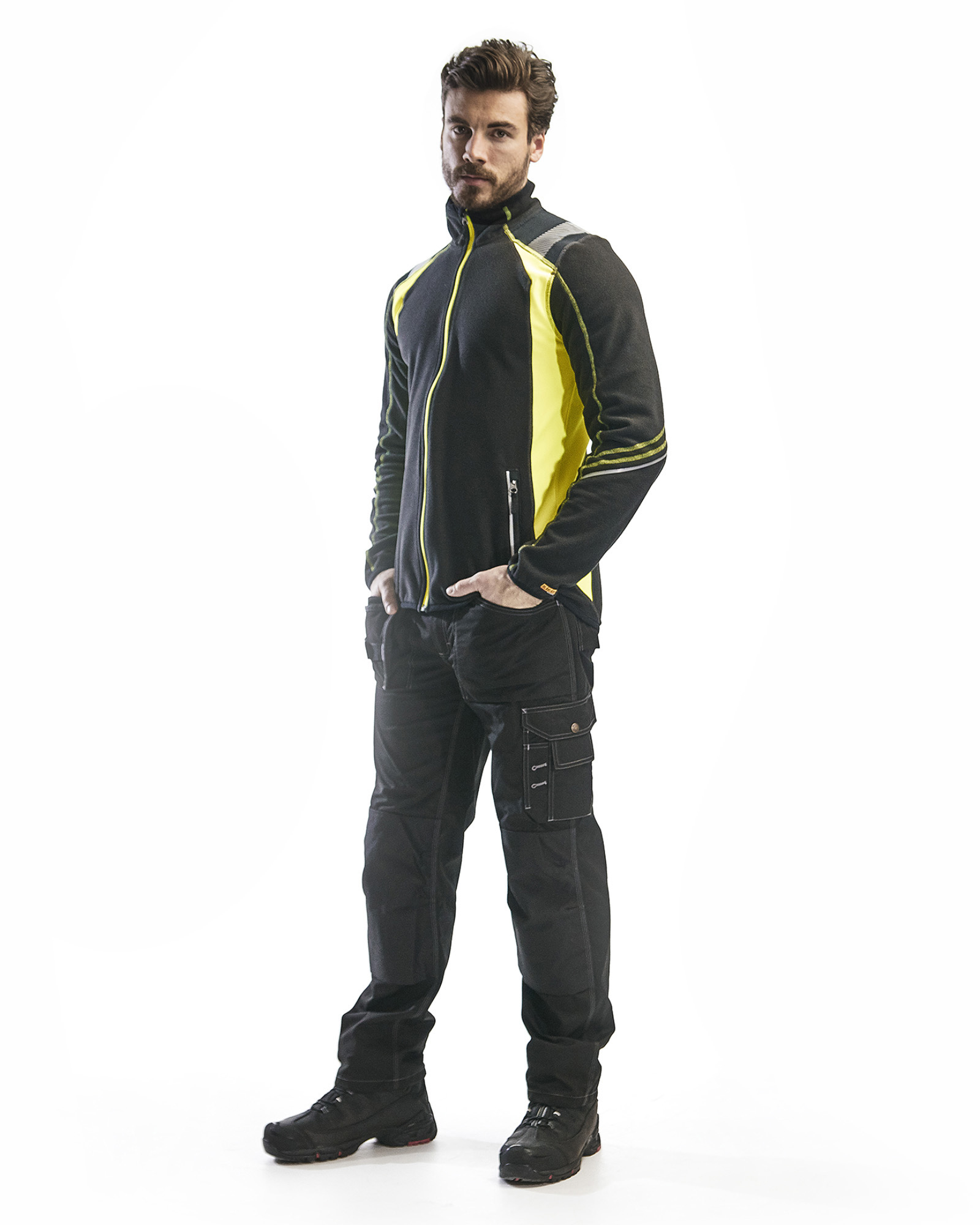 Black/Yellow Blakläder 4993 Zip Up Microfleece Jacket